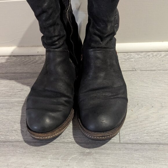 A.S. 98 black and red leather ankle booties - Picture 4 of 5